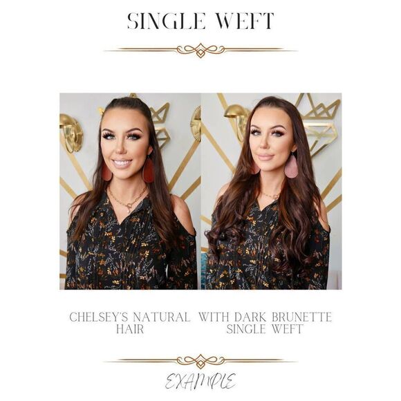 Chelsey Smith Crowns Single Weft Halo Extensions-Auburn with Dark Copper Highlig - Picture 6 of 6